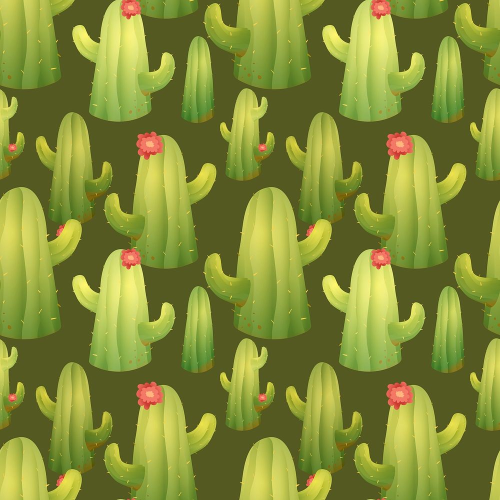 Cactus seamless pattern background, Mexican style vector