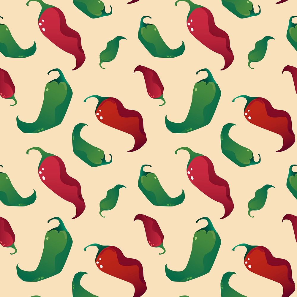 Jalapeno chili seamless pattern background psd