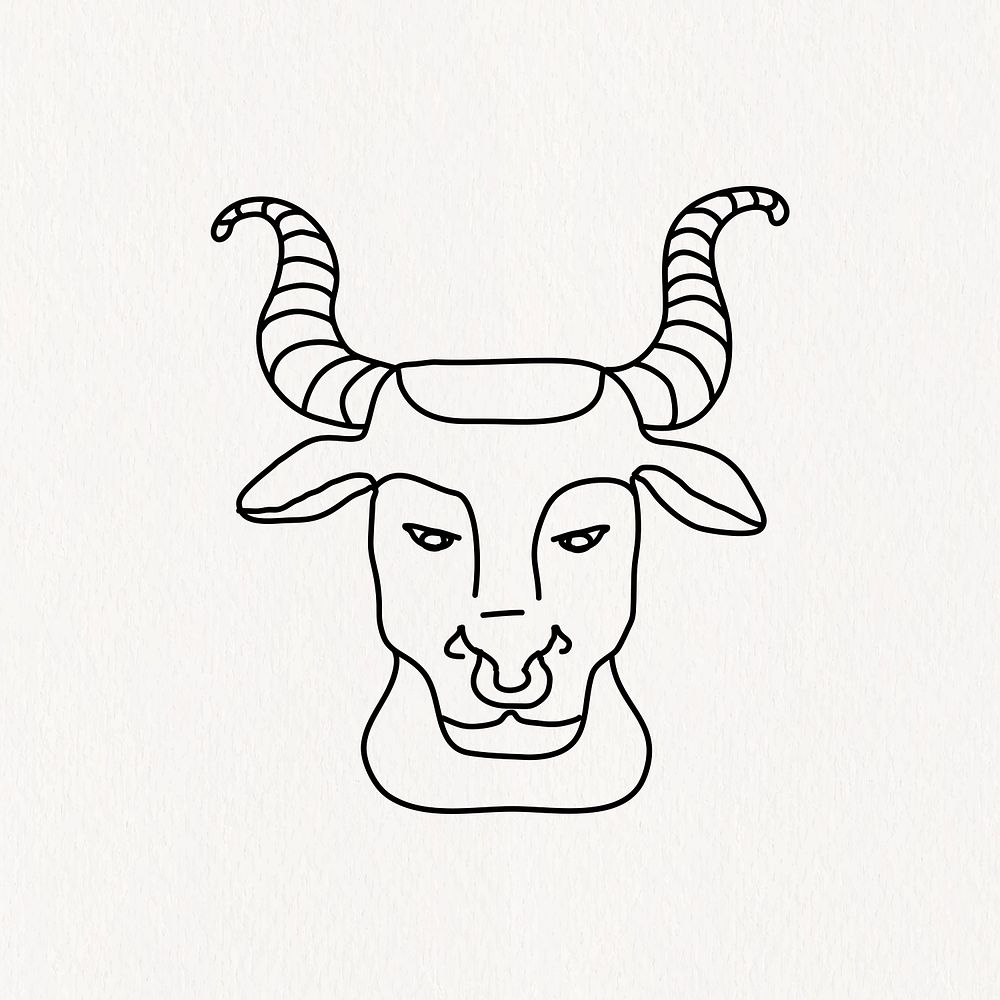 Taurus zodiac line art illustration