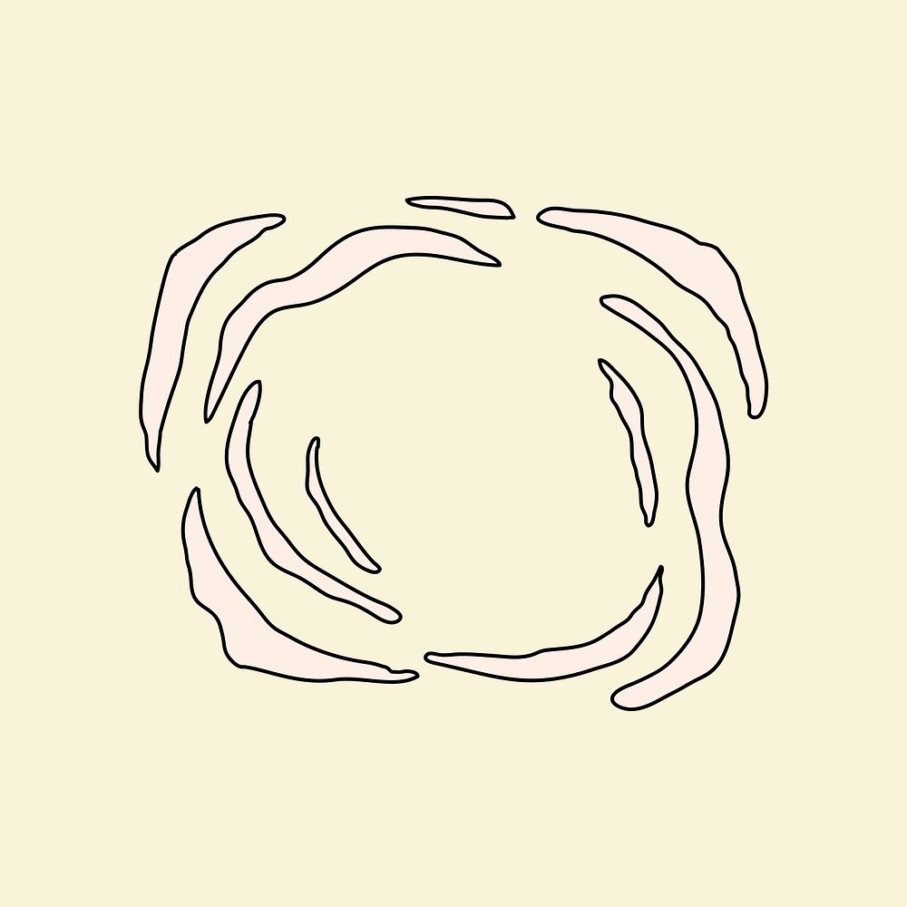 Funky irregular wavy lines, abstract doodle design collage element psd