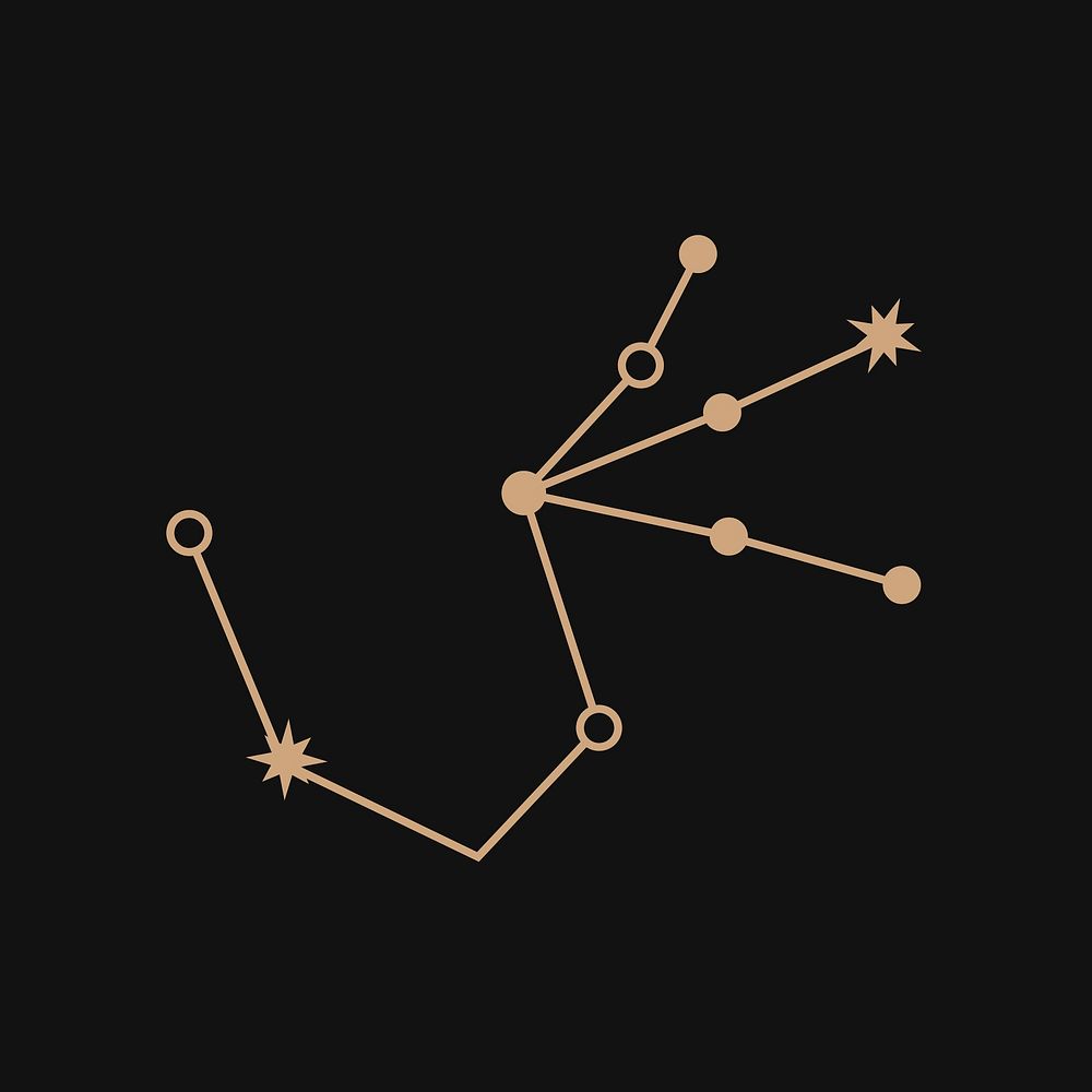 Abstract gold astrology, celestial line art design