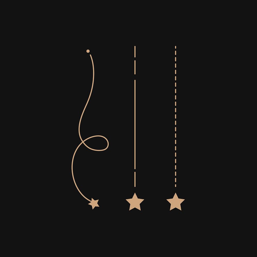 Shooting star graphic, simple constellation doodle design