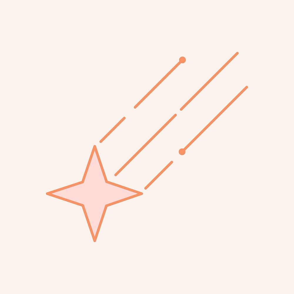 Simple pastel star, astrology line art design