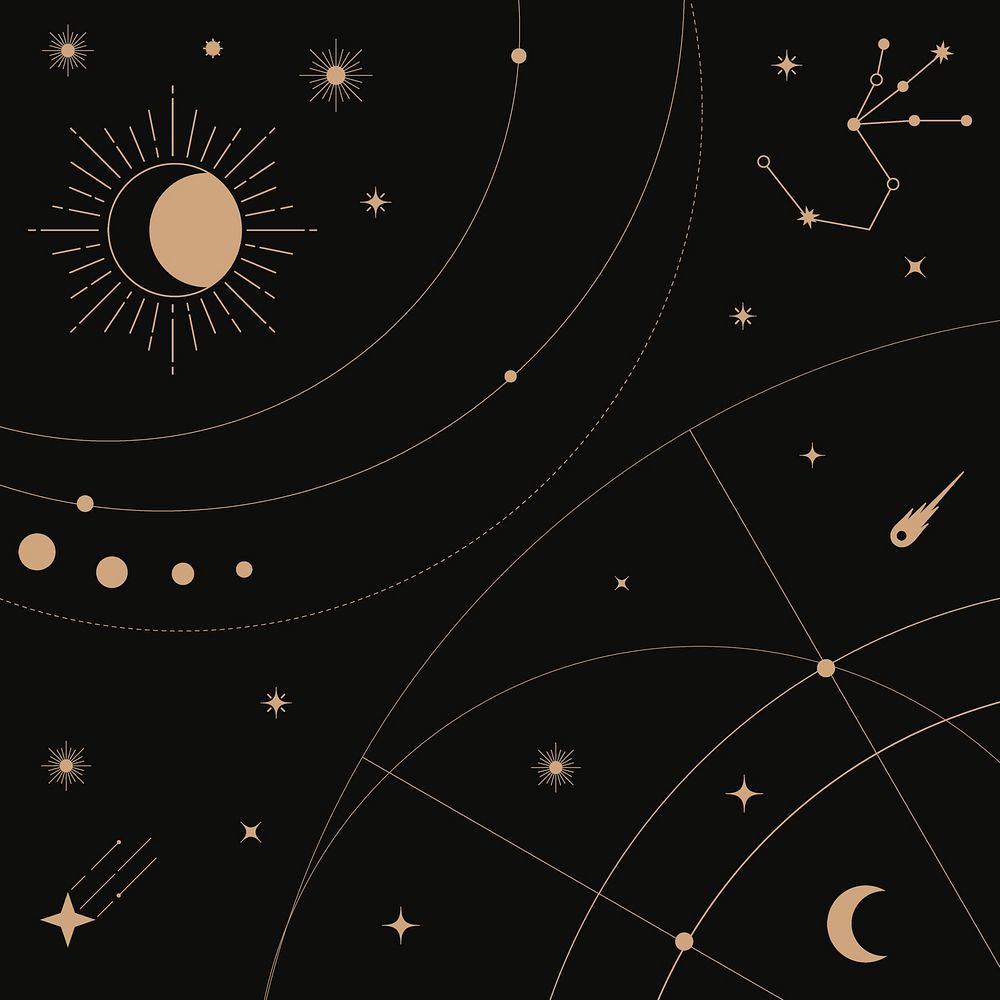 Simple star background, minimal celestial design psd