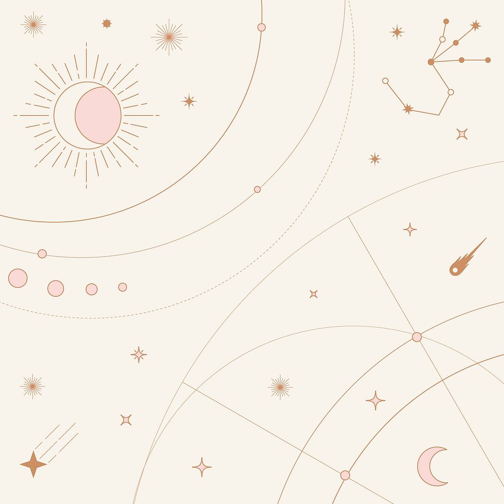 Vintage star background, minimal celestial design psd