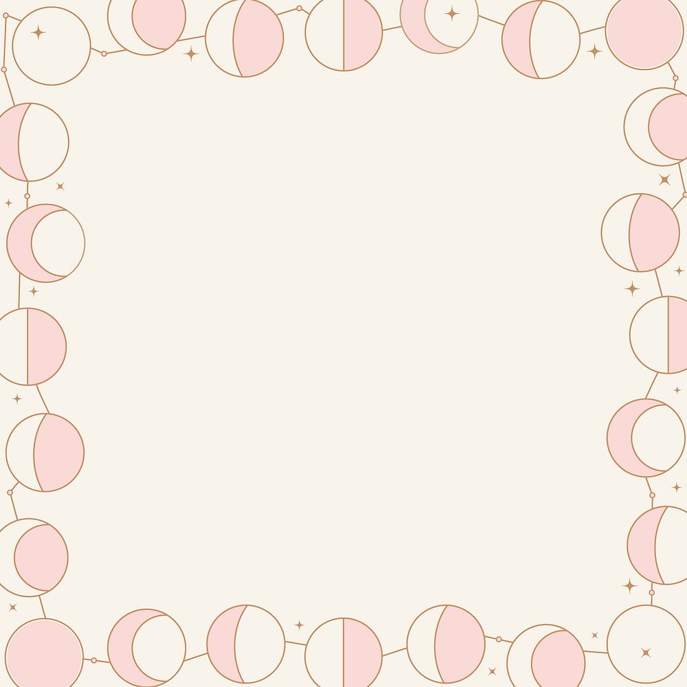 Moon frame background, abstract pastel design psd