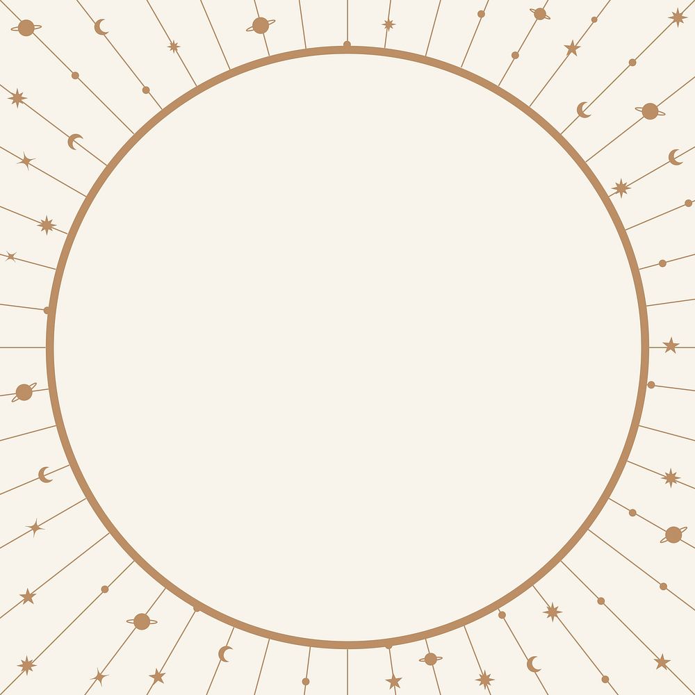 Circle star frame background, minimal celestial design