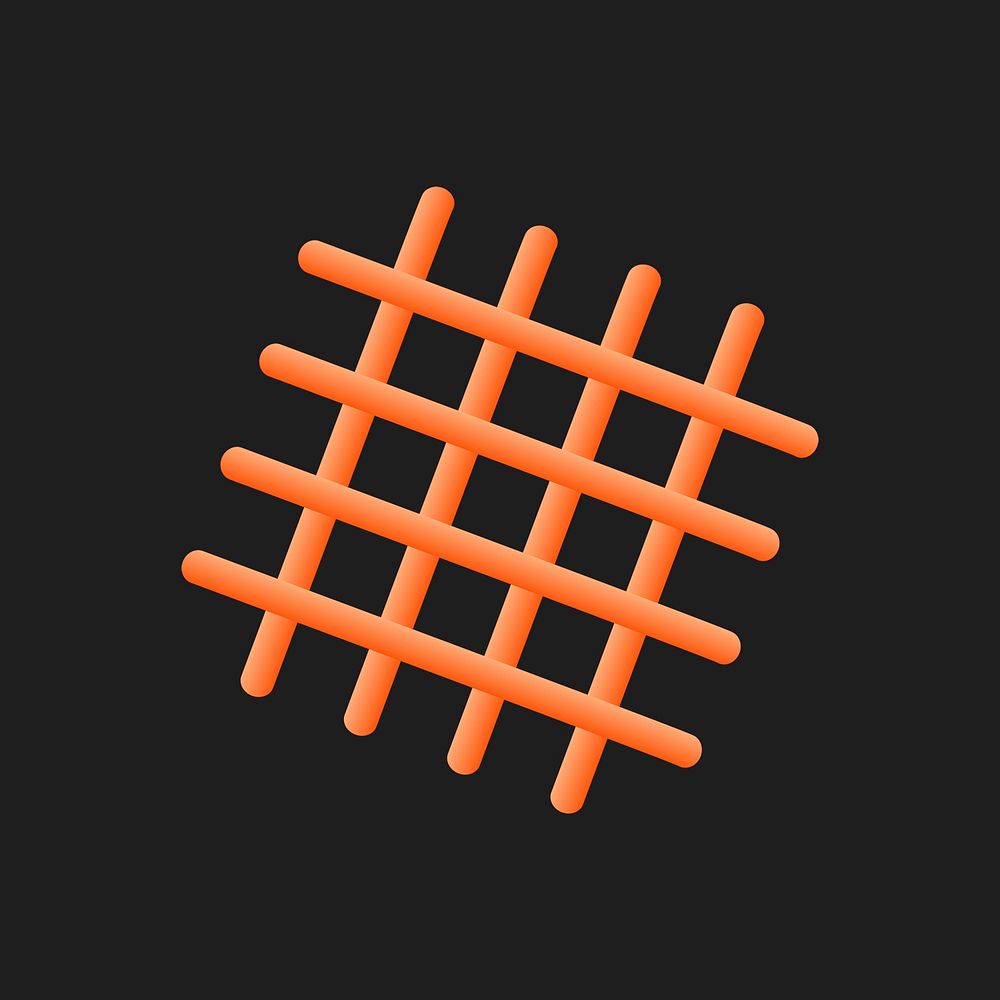 Orange 3D render net, grid shape