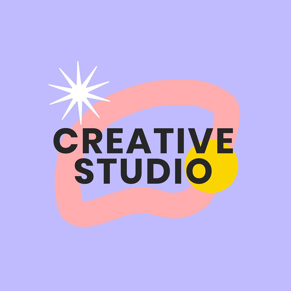 Creative studio logo template, badge design vector
