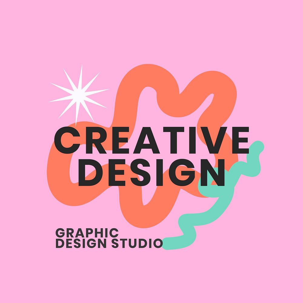 Creative logo template, abstract badge design psd