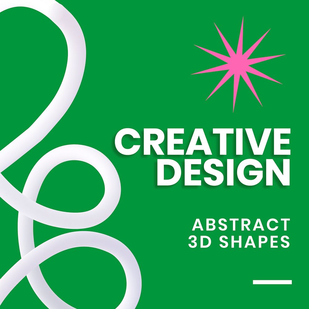 Creative design Instagram post template, 3D design with editable text vector