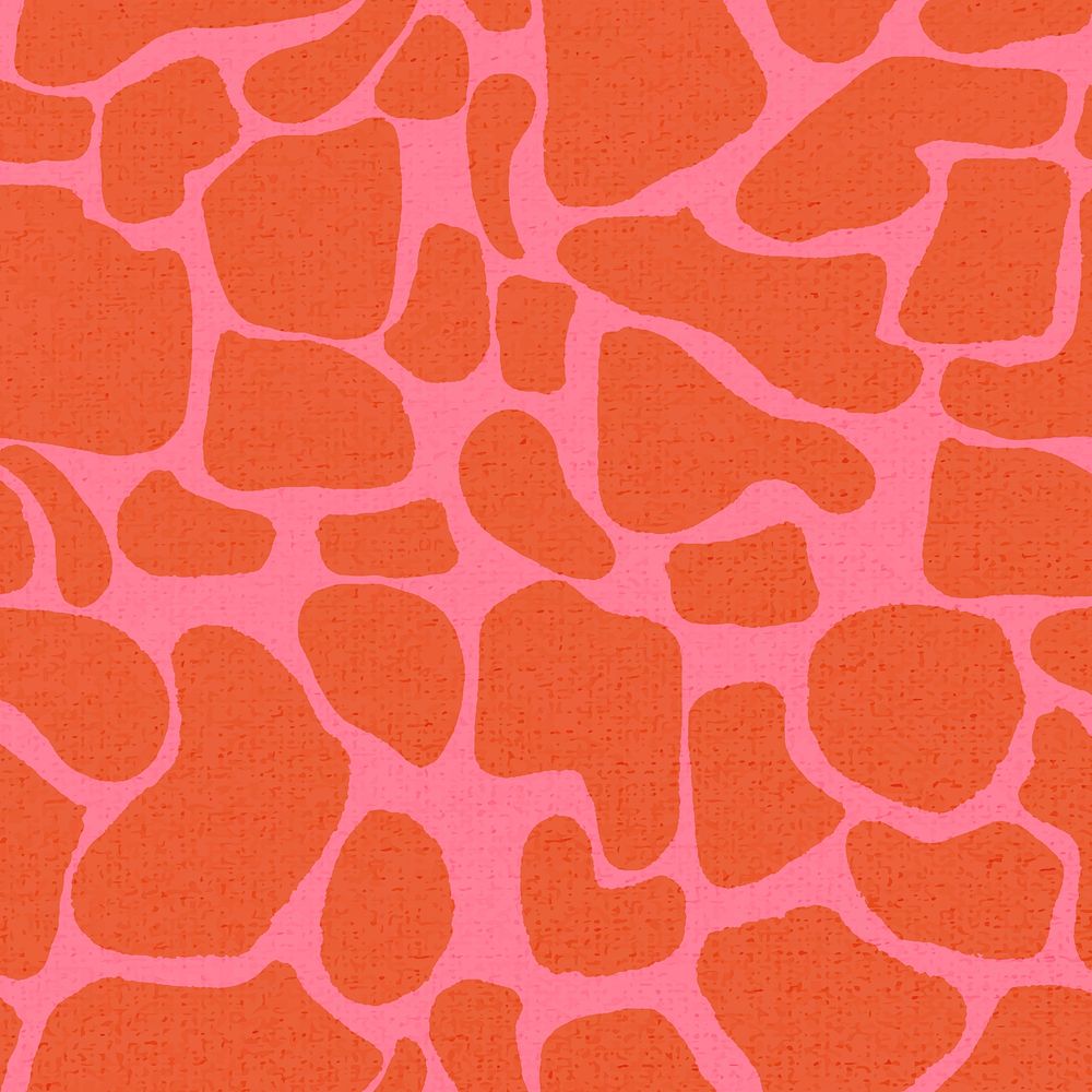 Red giraffe pattern background seamless, social media post psd
