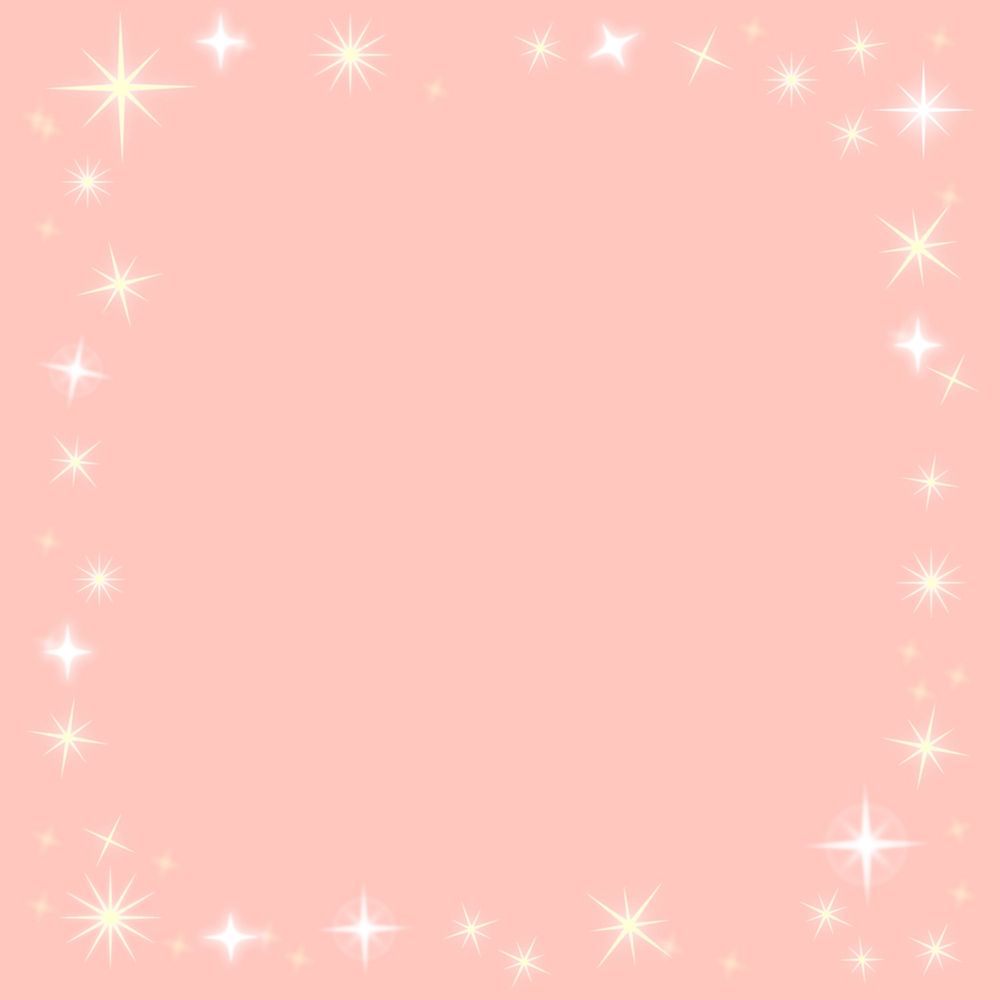 White stars frame, festive pink background, cute design borders vector