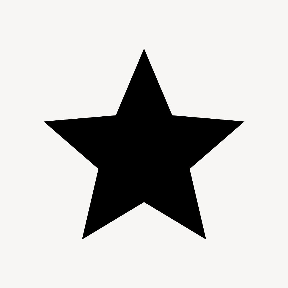 Black star, black flat graphic on white background