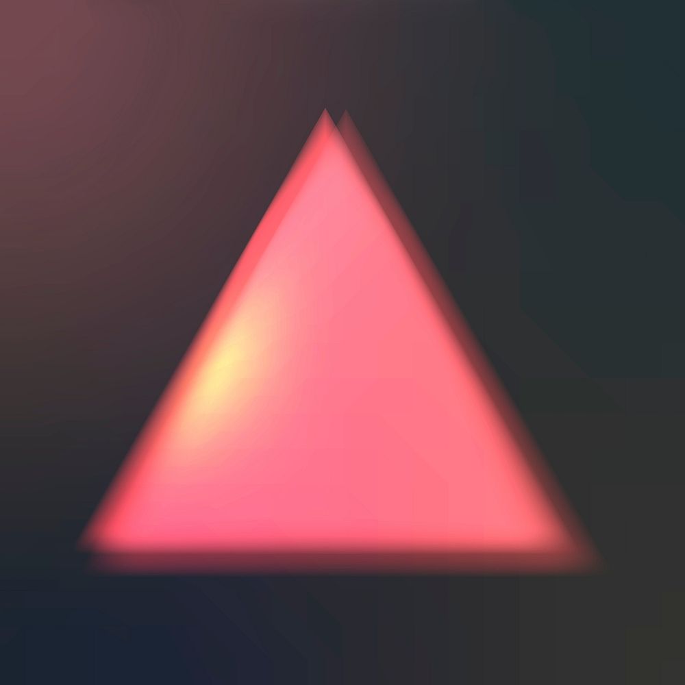 Pink gradient geometric triangle on dark background