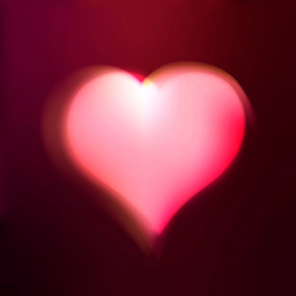 Pink gradient heart on dark background
