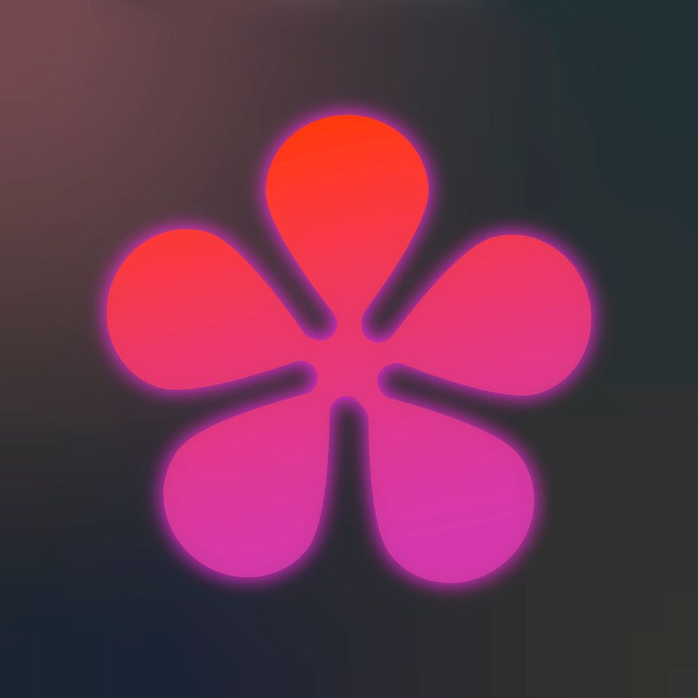 Pink gradient flower shape on dark background