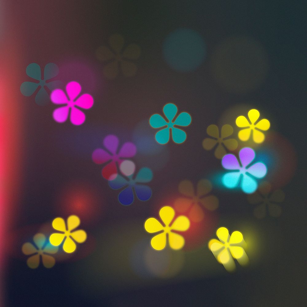Colorful flower bokeh background for social media post psd
