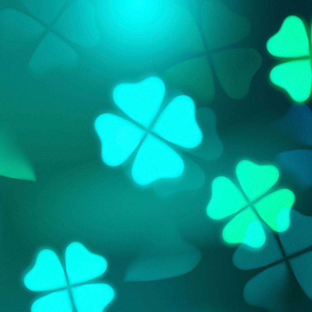 Green clover bokeh light background psd