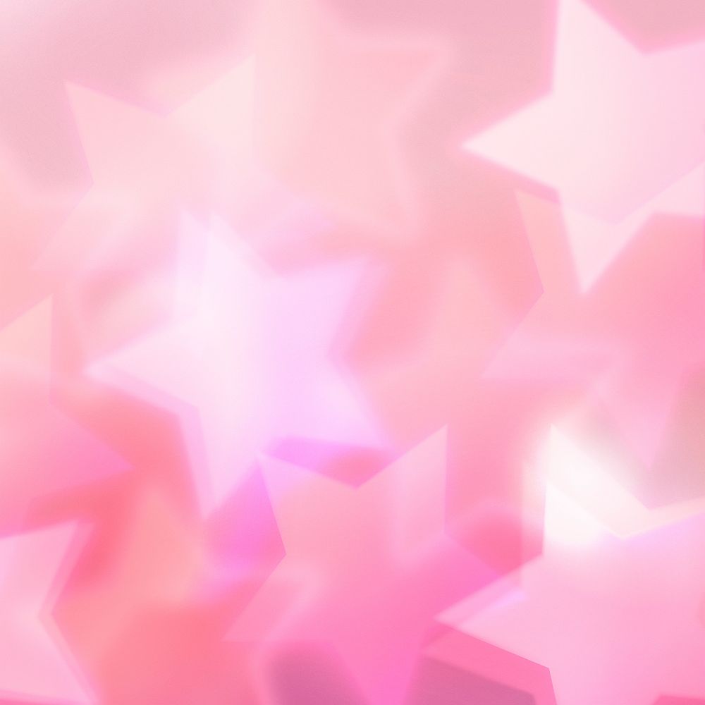 Pastel pink star bokeh for social media post, aesthetic design psd