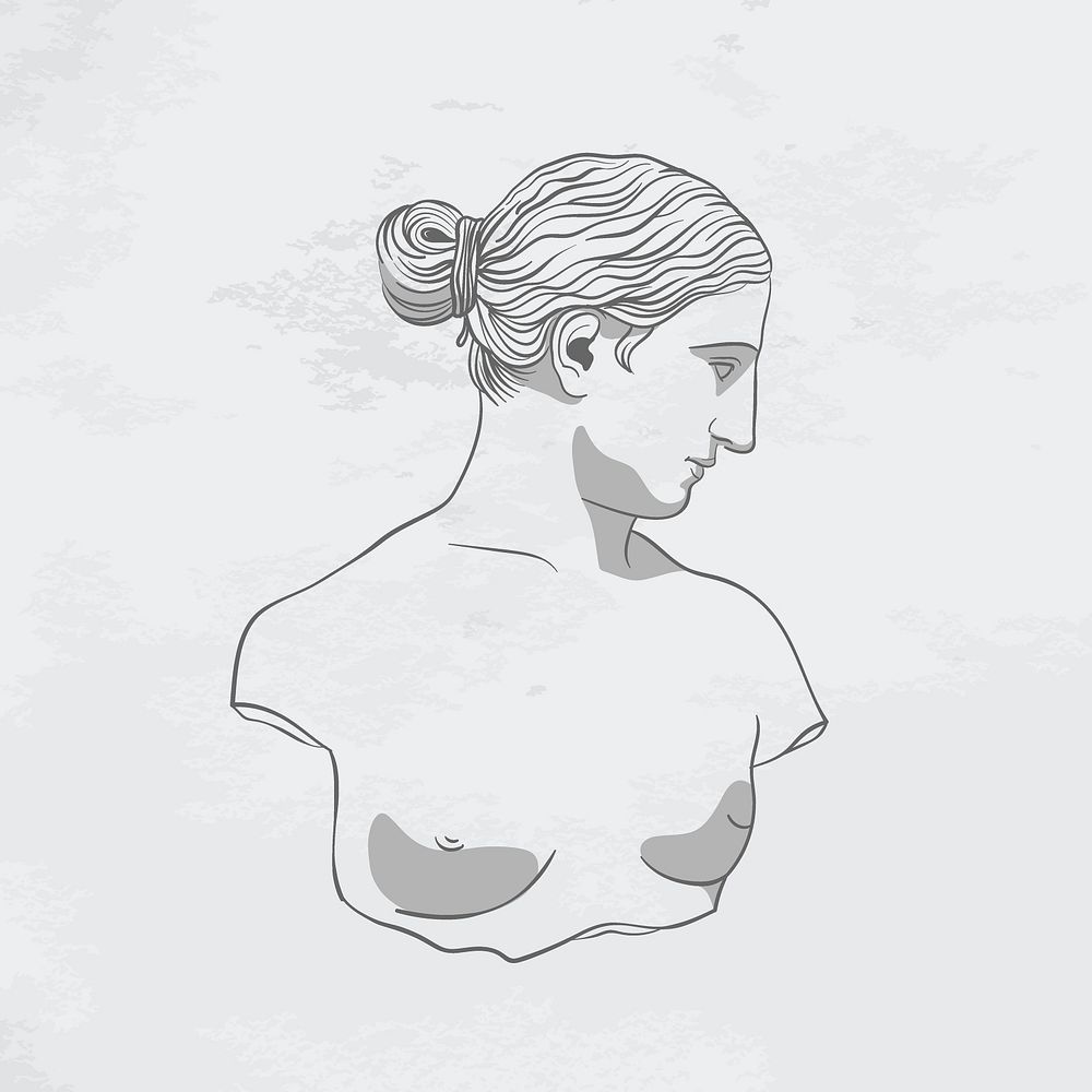 Greek woman illustration, monoline design