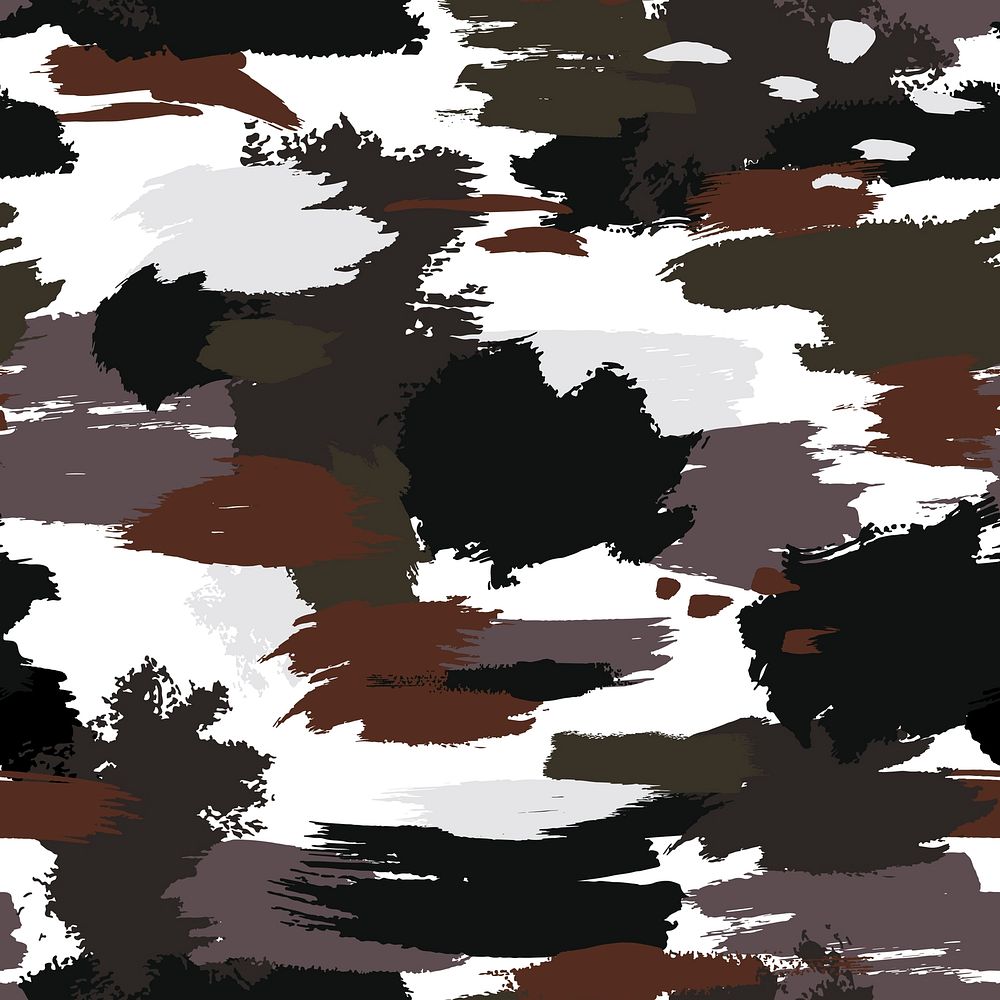 Camouflage pattern background, brown army print design vector