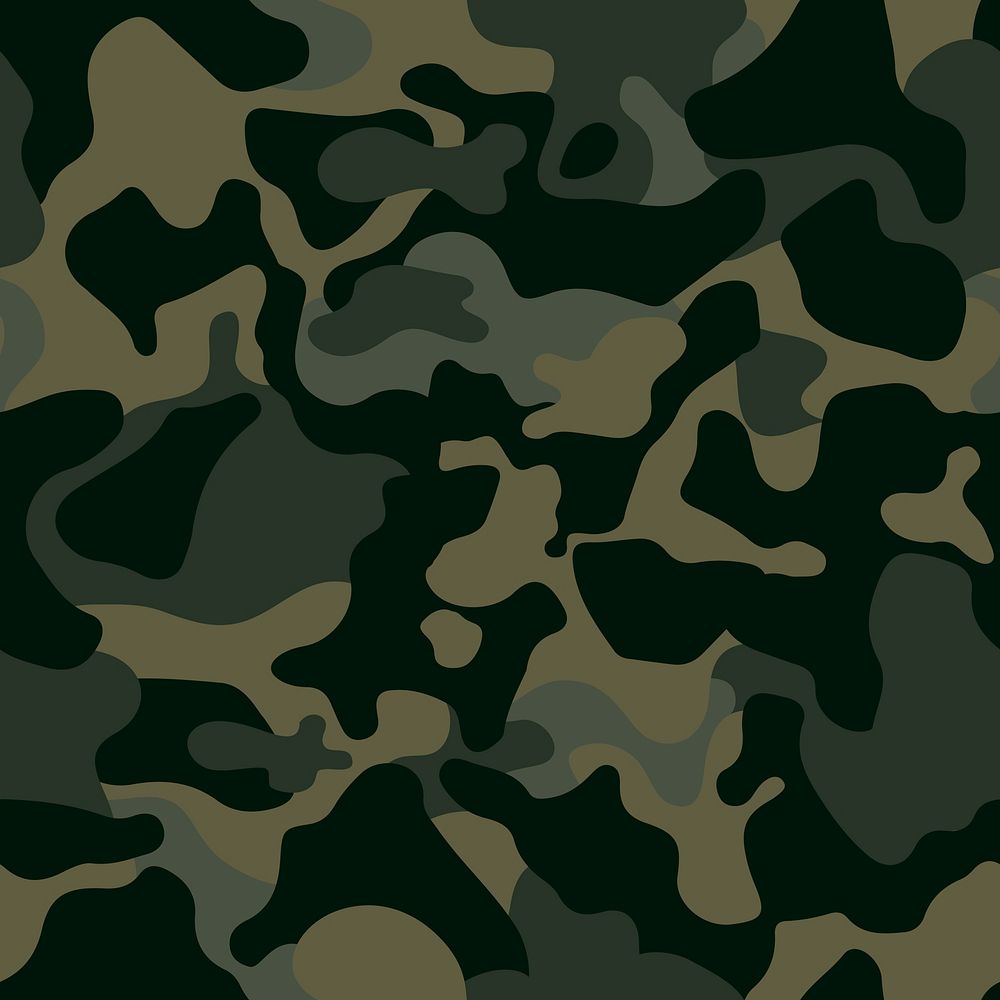 Camouflage pattern background, green army print design vector