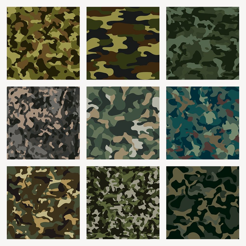 Army camouflage patterns aesthetic background design psd
