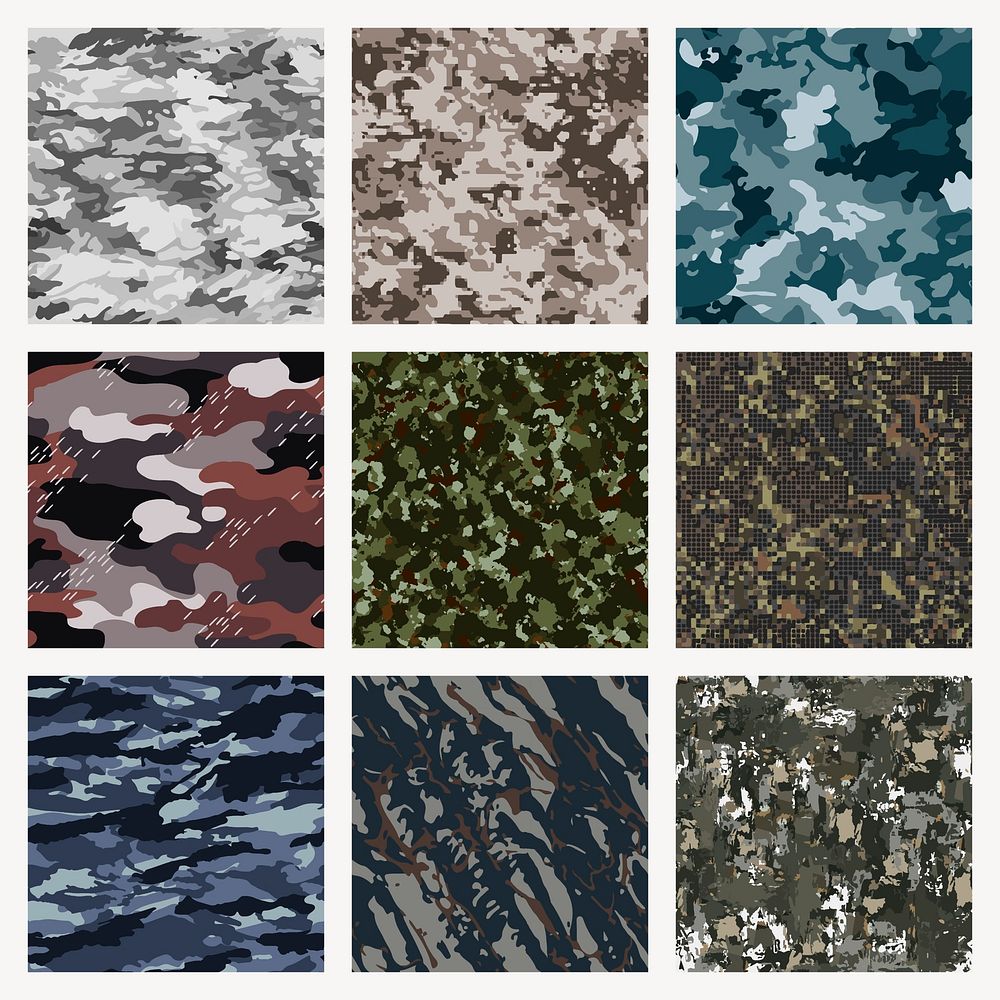Army camouflage patterns aesthetic background design psd