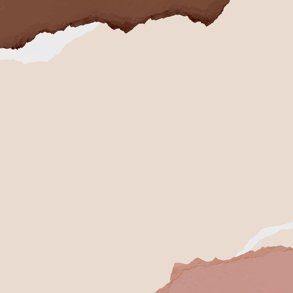 Cream paper background, torn texture border vector