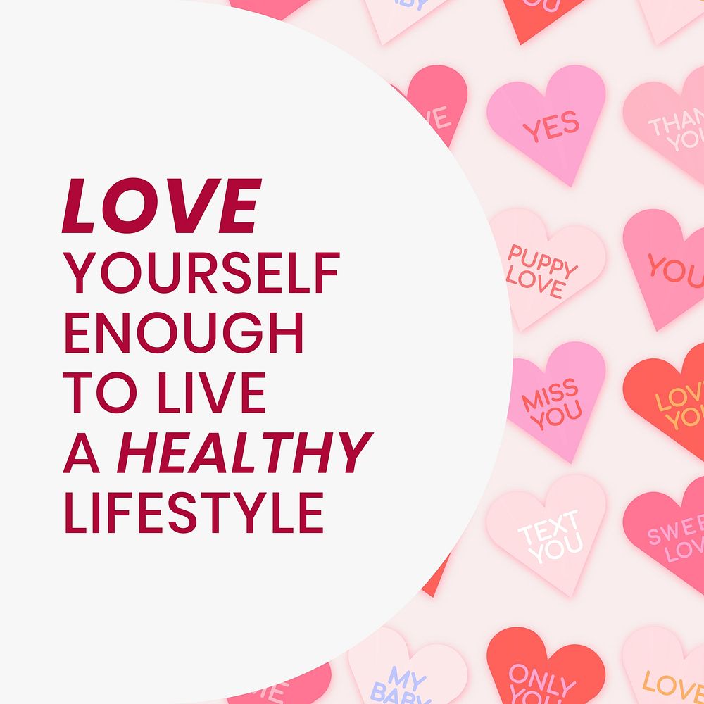 Love quotes Instagram post template, Valentine cute design vector