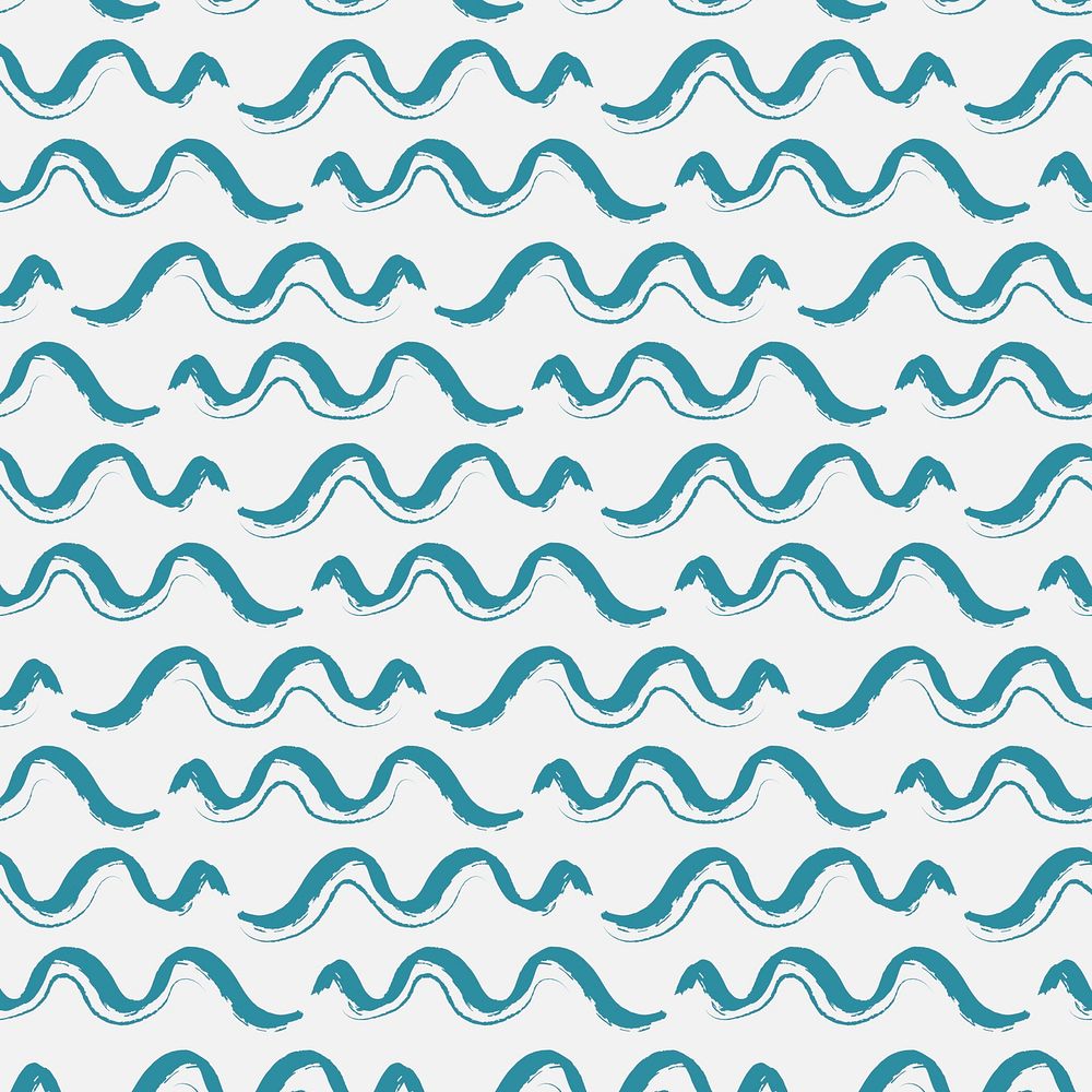 Cute wavy lines background pattern blue design psd