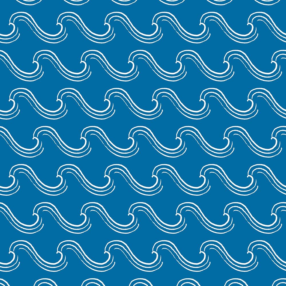 Aesthetic ocean waves background pattern design vector