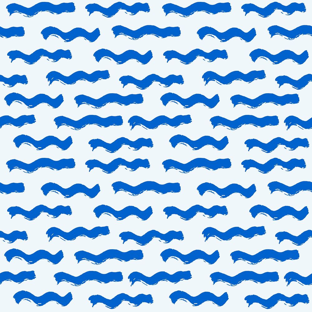 Cute wavy seamless pattern background blue design psd