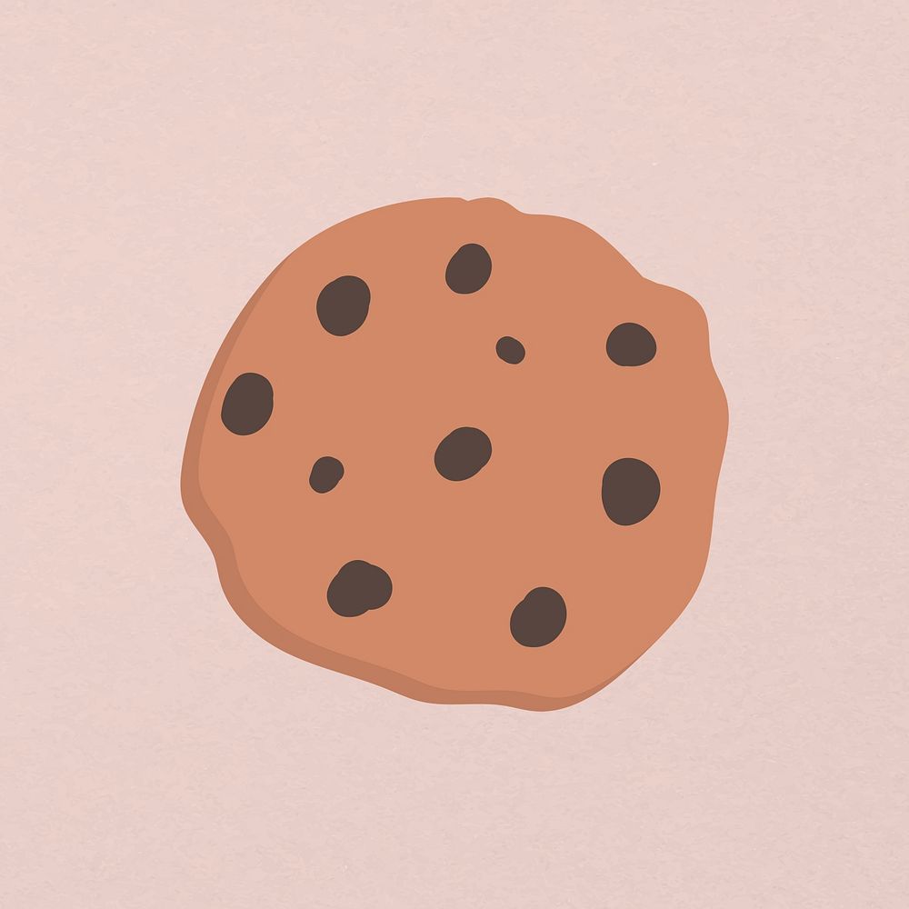 Cute chocolate chip cookie, bakery illustration
