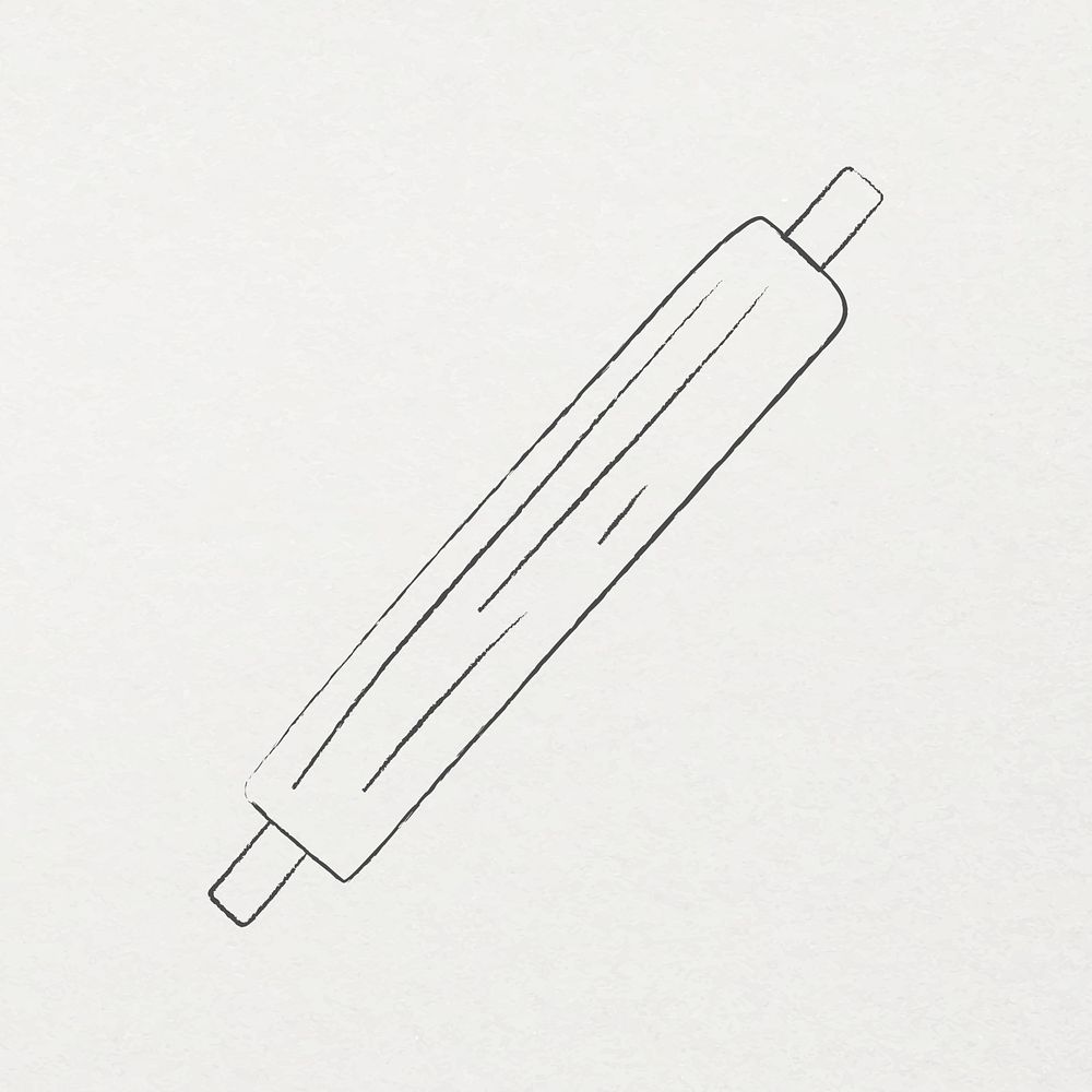 Rolling pin pencil drawing cute doodle design
