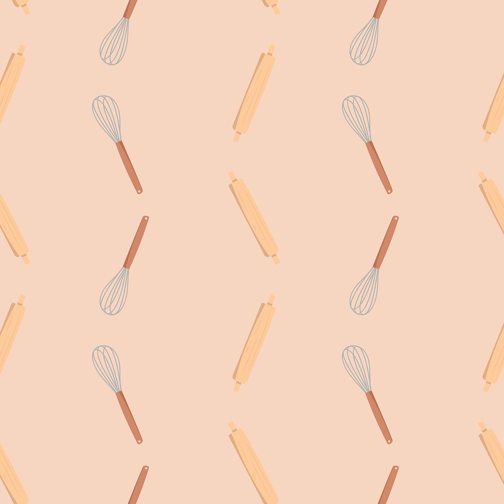 Cute kitchen seamless pattern background, illustration