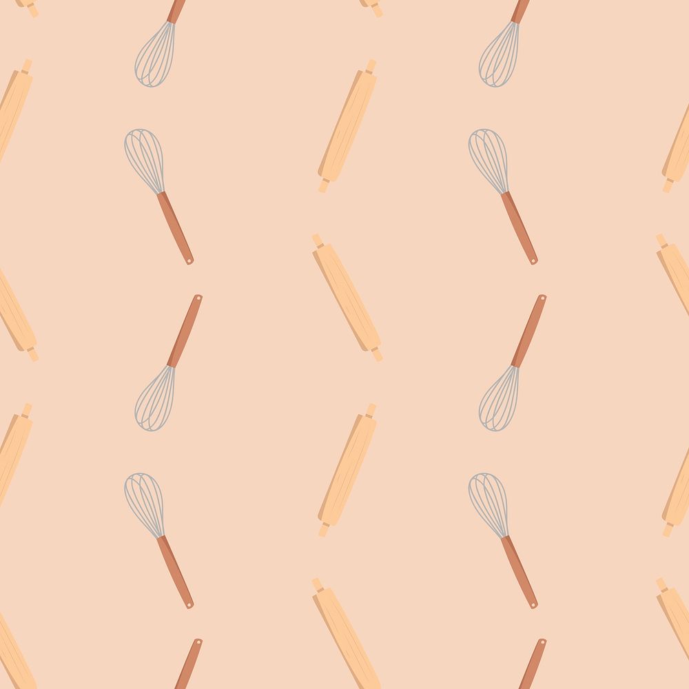 Cute kitchen seamless pattern background, illustration psd