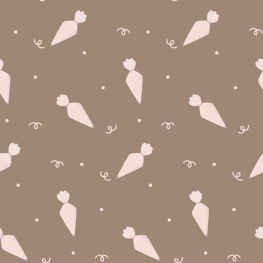 Cute kitchen seamless pattern background, piping bag illustration psd