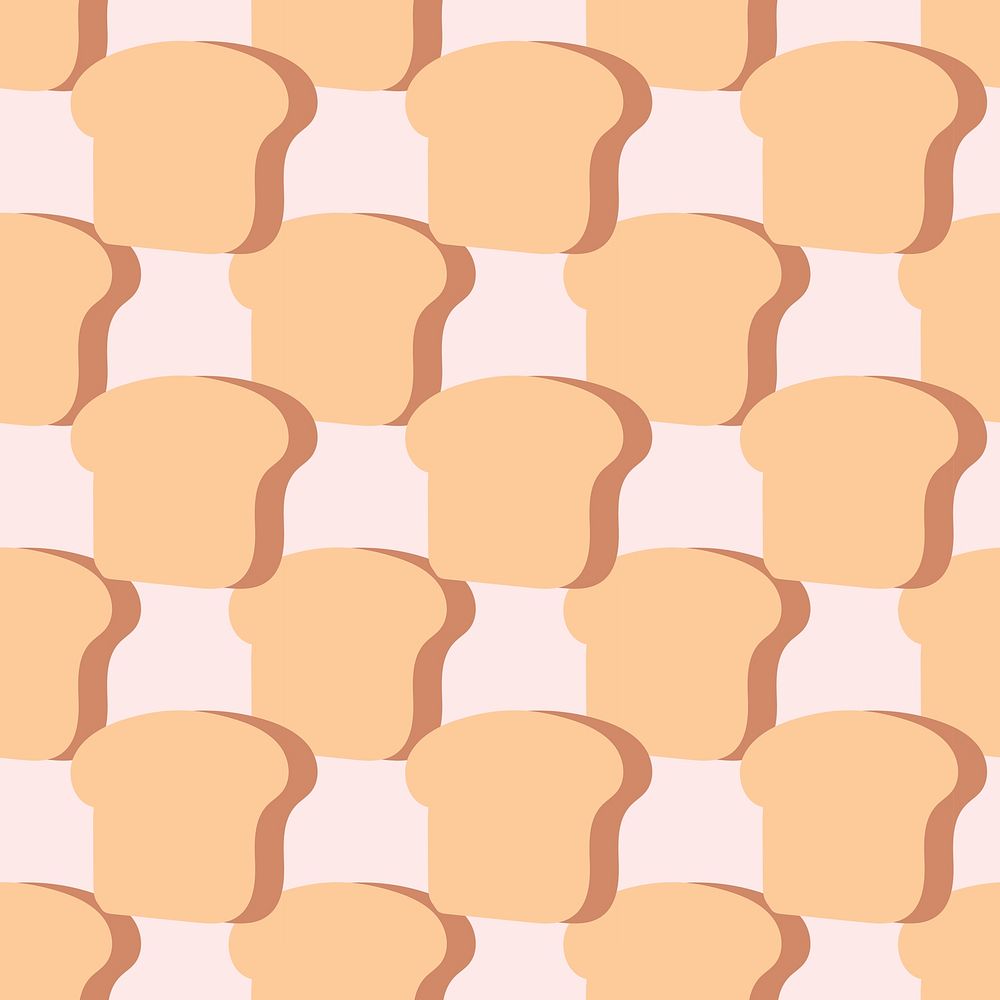 Cute bread seamless pattern background social media post psd