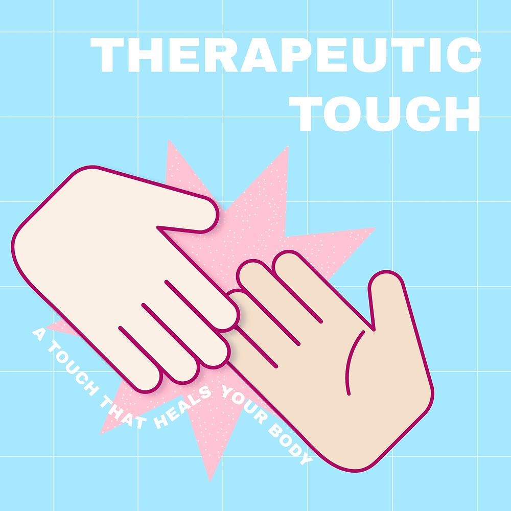 Therapeutic touch quote template, mental health social media post vector