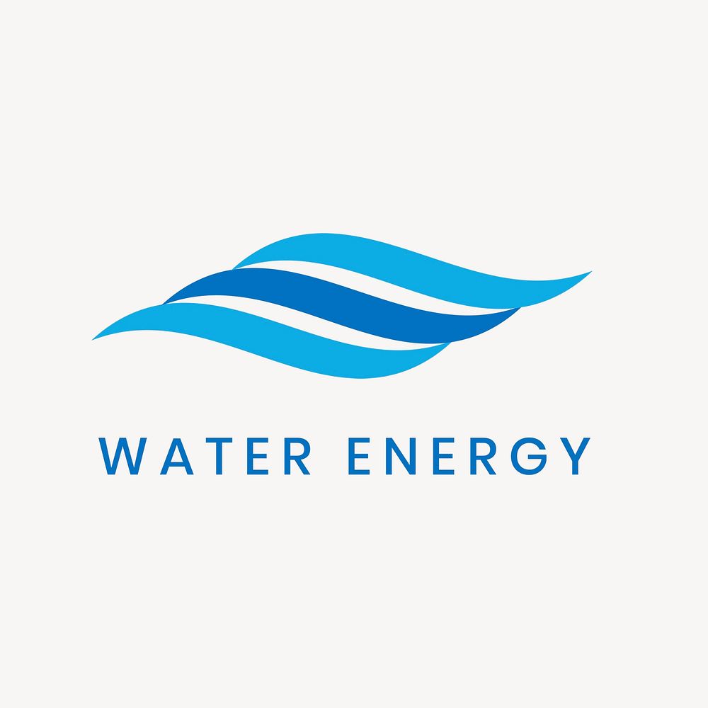 Water energy logo template, environmental business, blue design psd