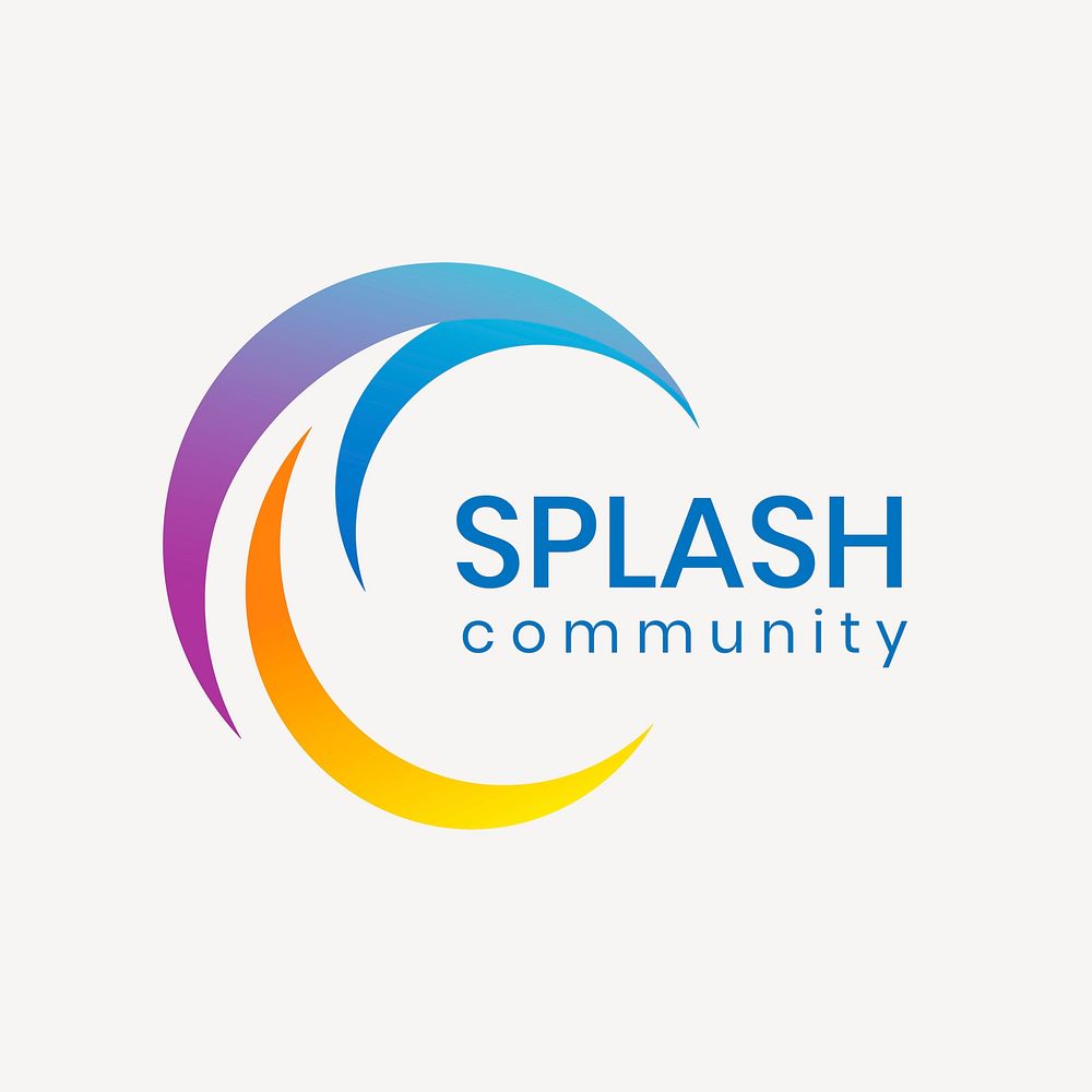 Water splash business logo template, professional modern gradient design psd