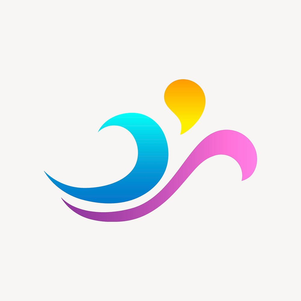 Wave business logo maker clipart, corporate identity, innovative design vector