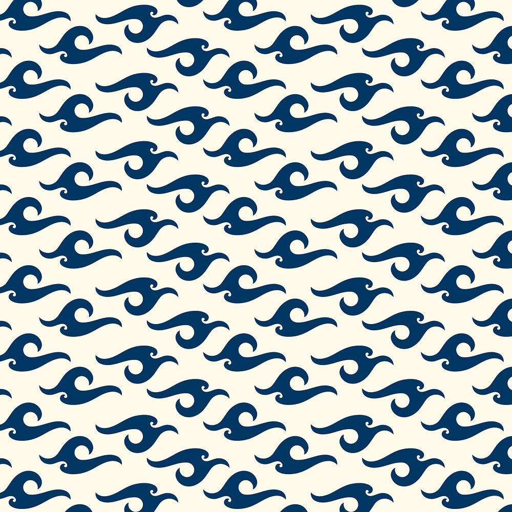 Summer wave background, seamless pattern in blue psd