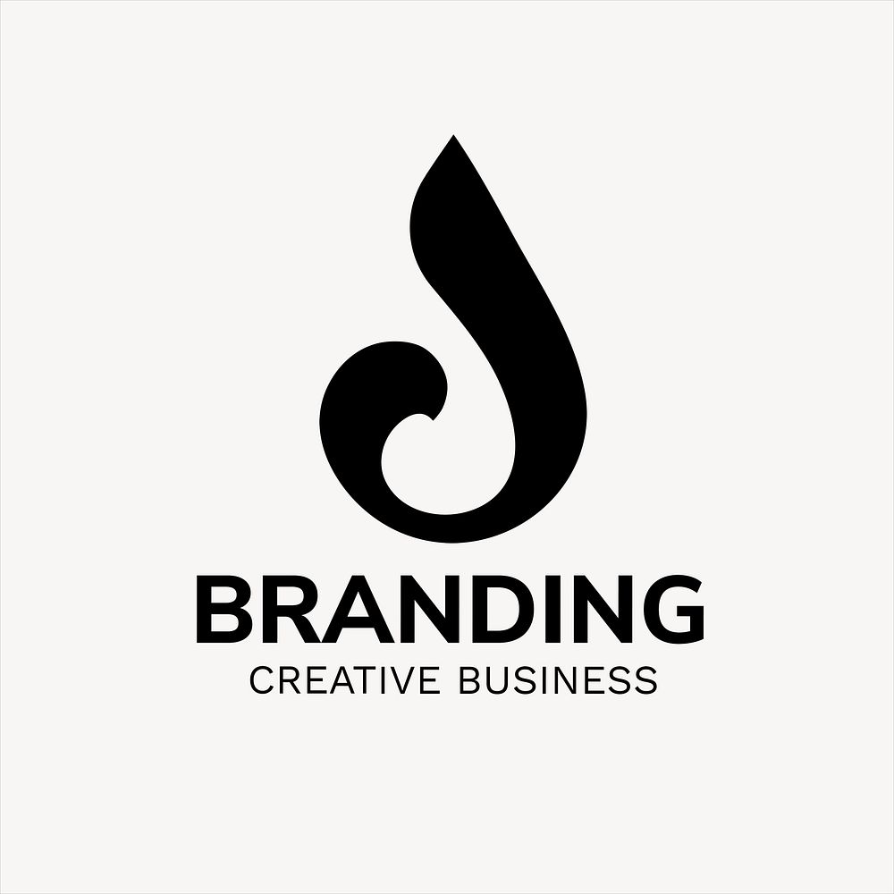 Abstract business logo template, black geometric shape psd
