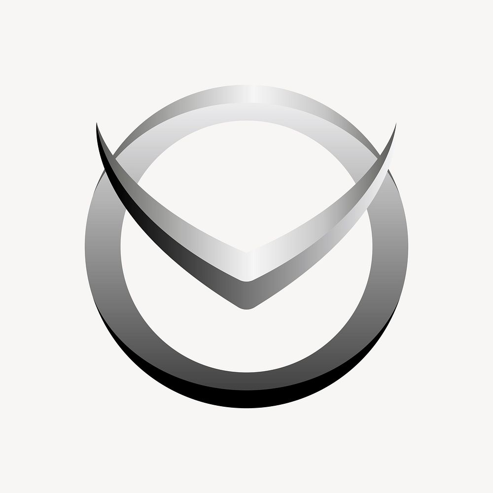 Abstract black business logo element clipart, modern design psd