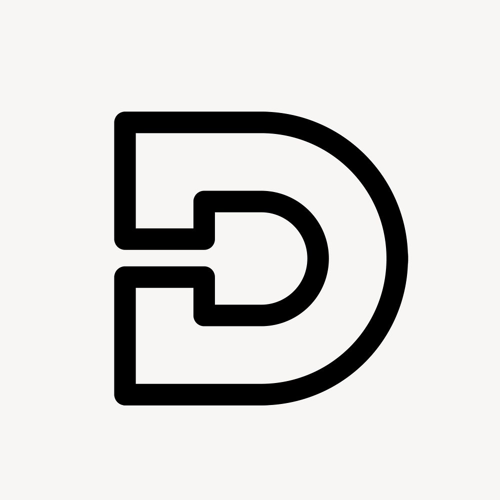 Abstract black business logo element clipart, modern design psd