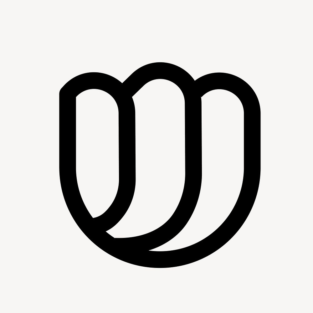 Black business logo element, floral design vector