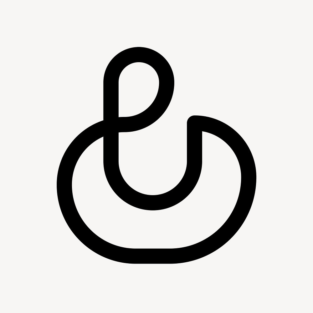 Abstract black business logo element, modern design psd